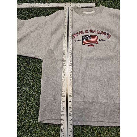 Steve And Barry's Vintage Adult Small Medium Gray Crewneck USA Flag Y2K - Picture 5 of 6